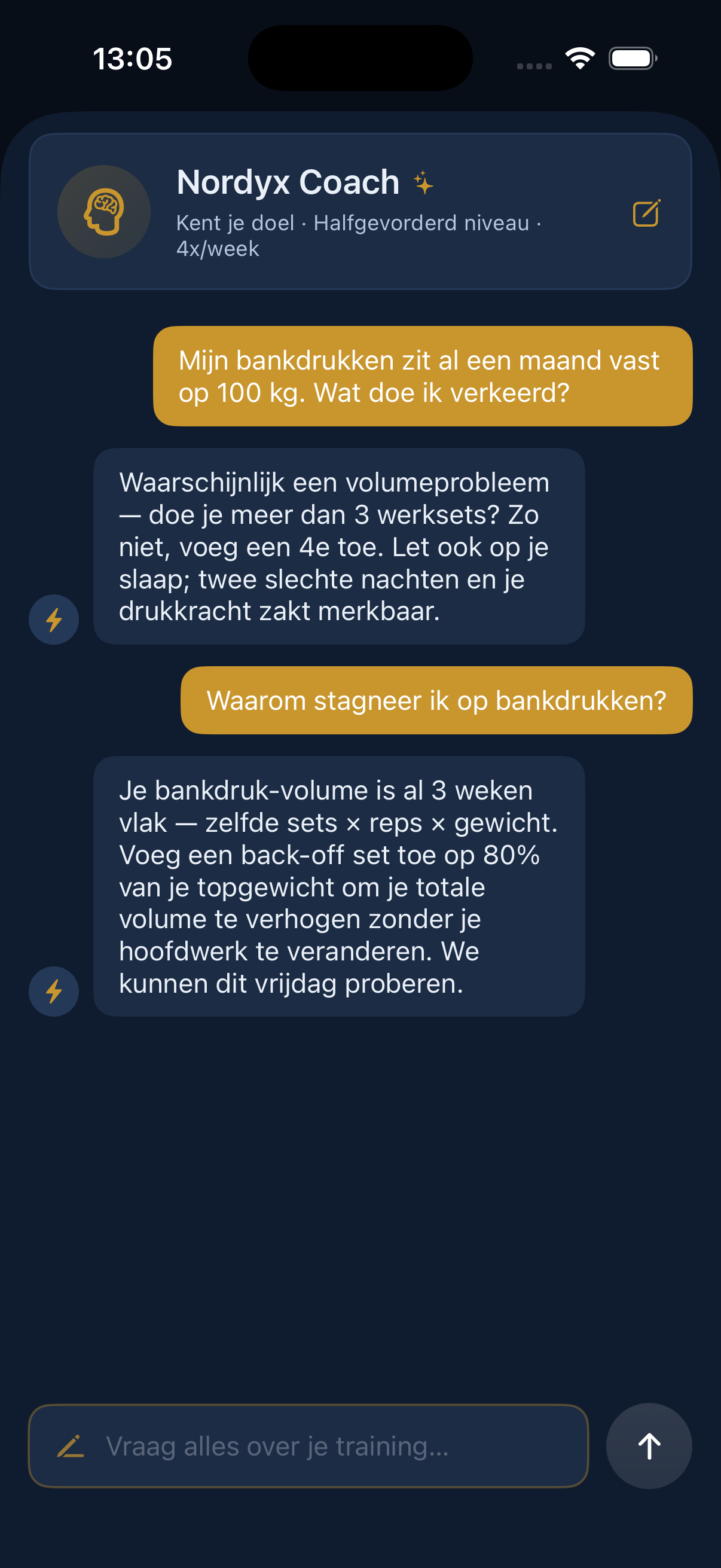 Gesprek met de AI-coach van Nordyx